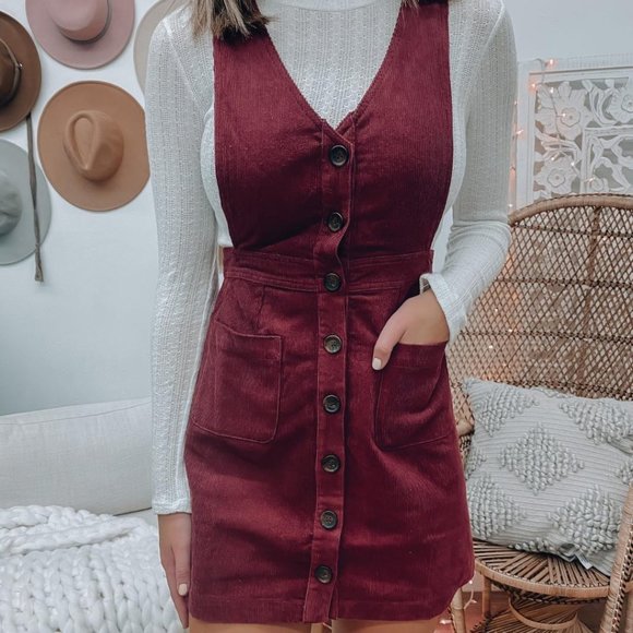 Very J Dresses & Skirts - Corduroy Overall Dress - Size S